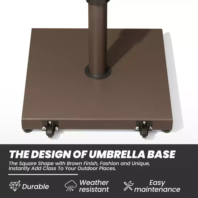 Pied de parasol de 20 kg avec roulettes, en béton, verrouillage par rotation pour parasol de marché