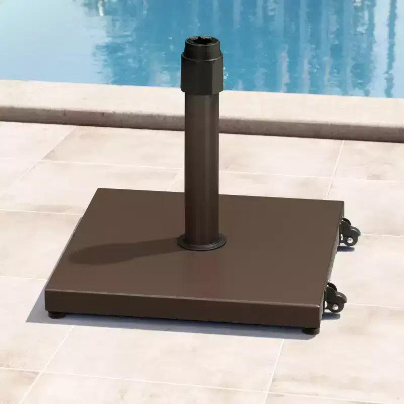 Pied de parasol de 20 kg avec roulettes, en béton, verrouillage par rotation pour parasol de marché