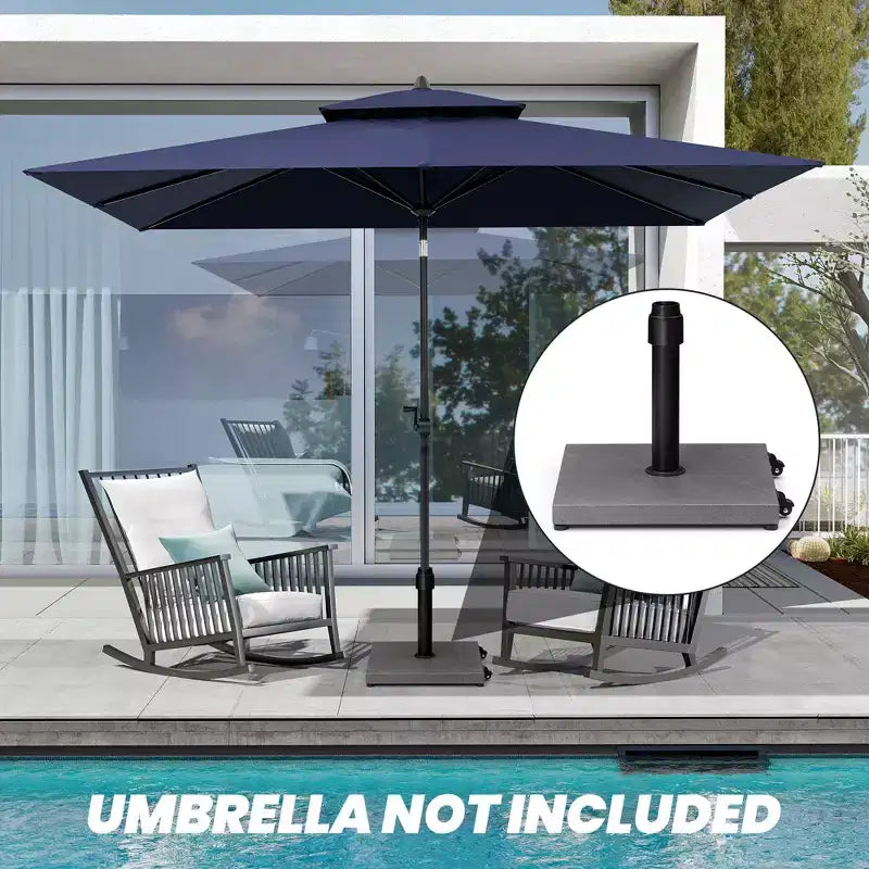 Pied de parasol de 20 kg avec roulettes, en béton, verrouillage par rotation pour parasol de marché