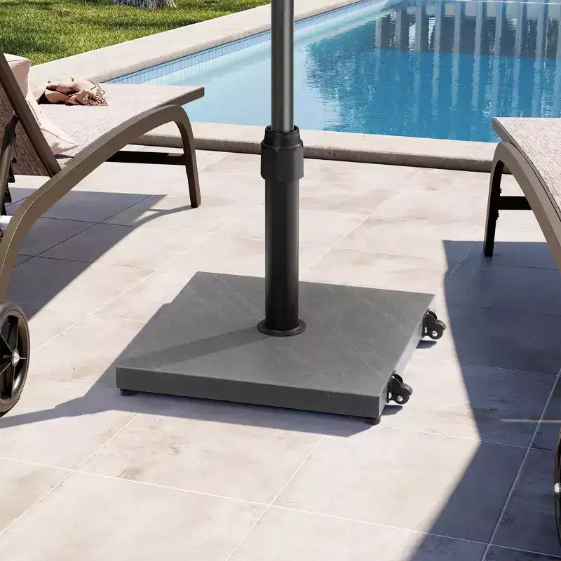 Pied de parasol de 20 kg avec roulettes, en béton, verrouillage par rotation pour parasol de marché