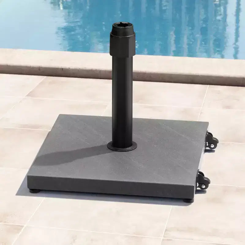 Pied de parasol de 20 kg avec roulettes, en béton, verrouillage par rotation pour parasol de marché