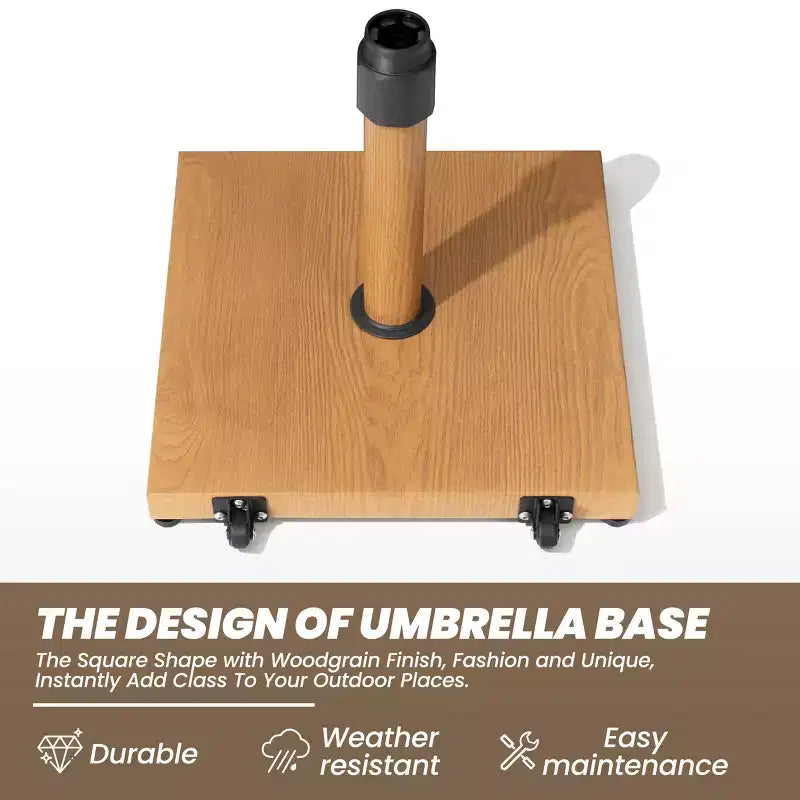 Pied de parasol de 20 kg avec roulettes, en béton, verrouillage par rotation pour parasol de marché