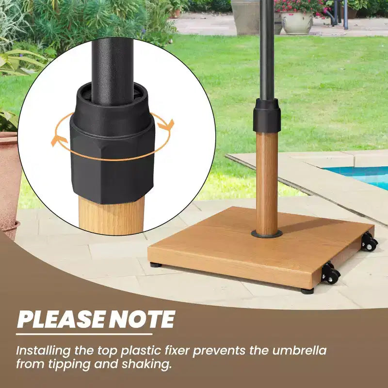 Pied de parasol de 20 kg avec roulettes, en béton, verrouillage par rotation pour parasol de marché