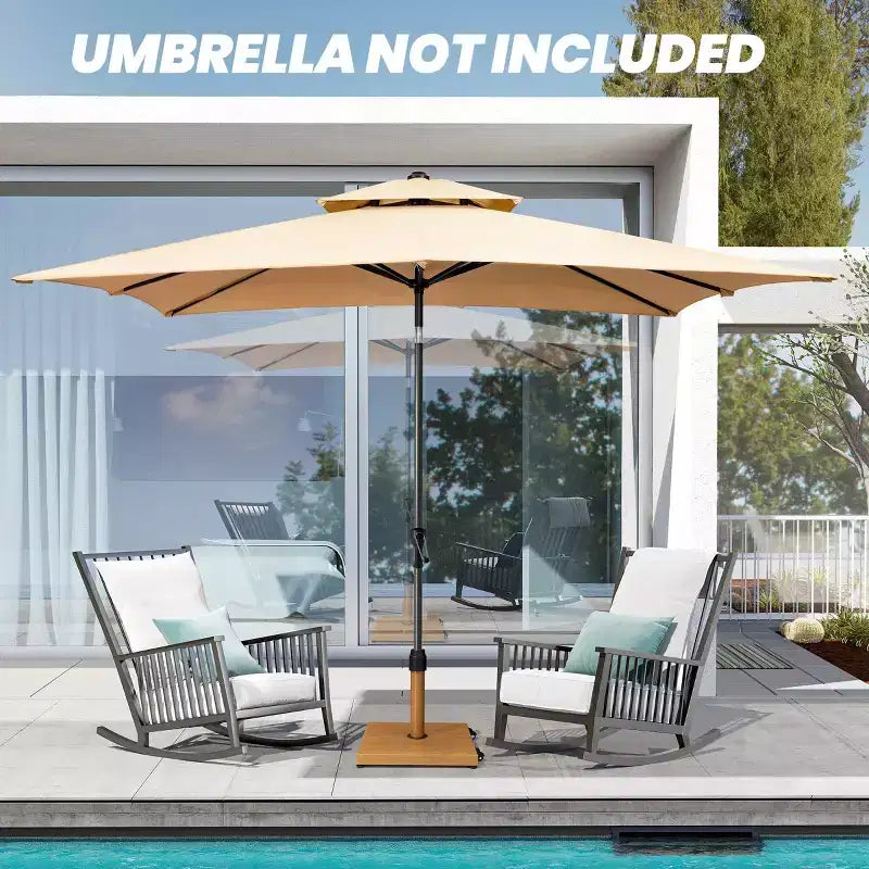Pied de parasol de 20 kg avec roulettes, en béton, verrouillage par rotation pour parasol de marché