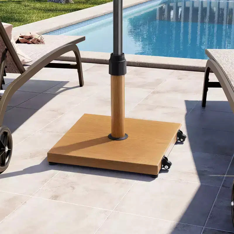 Pied de parasol de 20 kg avec roulettes, en béton, verrouillage par rotation pour parasol de marché