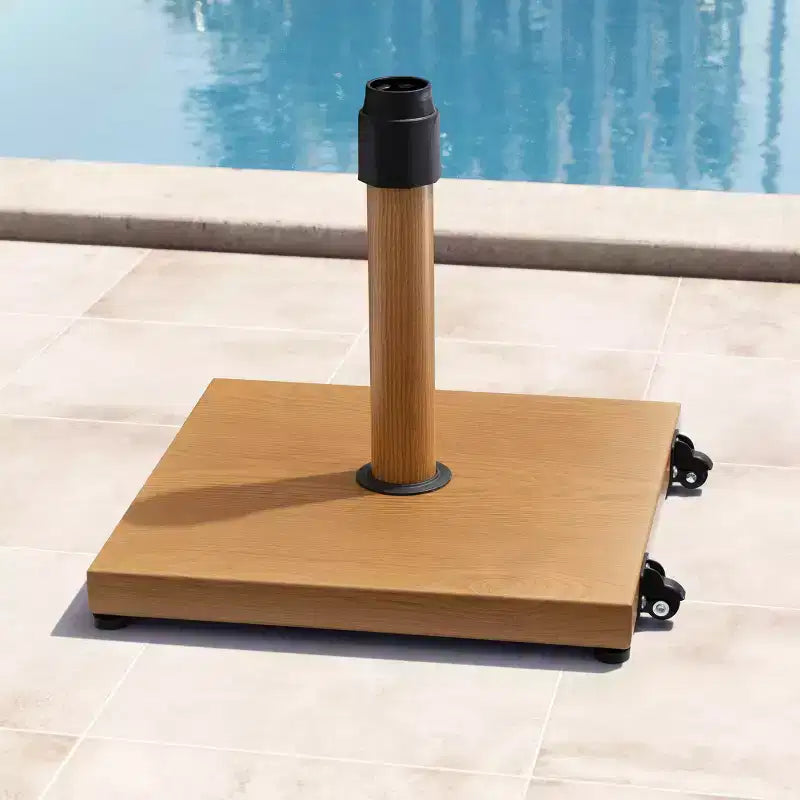 Pied de parasol de 20 kg avec roulettes, en béton, verrouillage par rotation pour parasol de marché