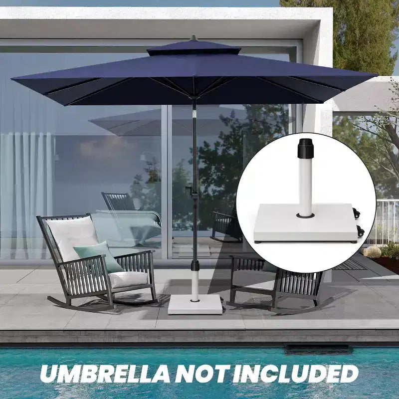Pied de parasol de 20 kg avec roulettes, en béton, verrouillage par rotation pour parasol de marché