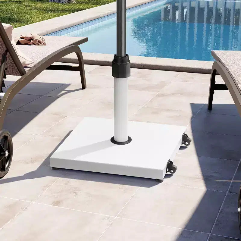 Pied de parasol de 20 kg avec roulettes, en béton, verrouillage par rotation pour parasol de marché