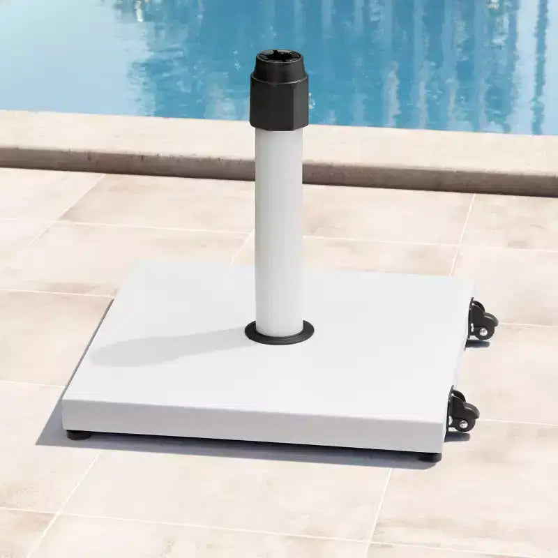 Pied de parasol de 20 kg avec roulettes, en béton, verrouillage par rotation pour parasol de marché