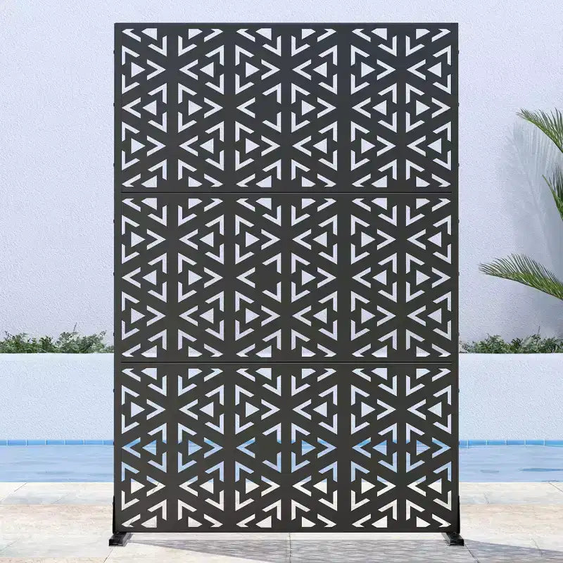 PexFix 72 in. H x 47 in. W Outdoor Metal Privacy Screen Garden Fence Triangle Pattern Wall Applique