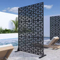72 po H x 47 po L Clôture de jardin extérieure en métal avec motif triangulaire et applique murale
