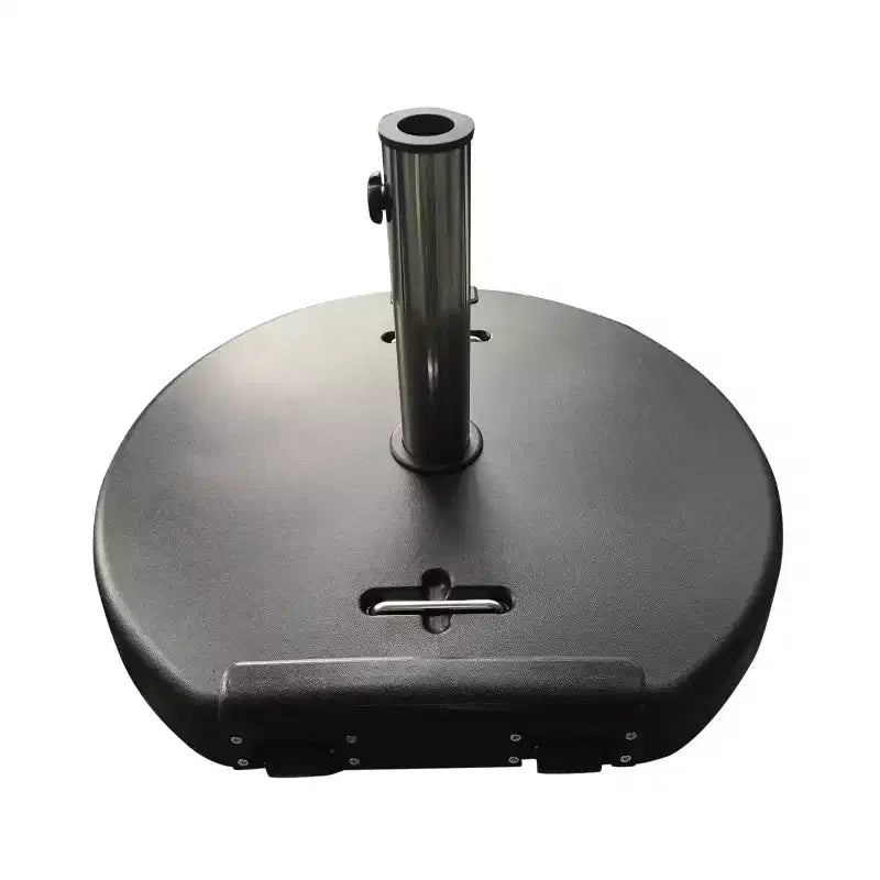 GDFStudio Laramie Outdoor 120 lb Concrete Circular Umbrella Base, Matte Black