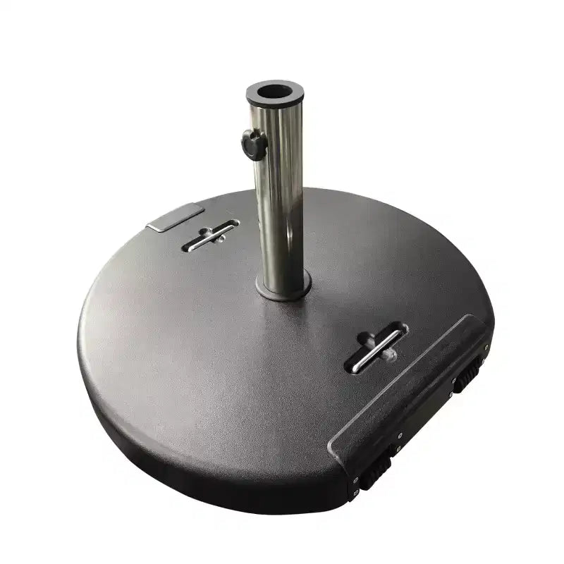 Pied de parasol circulaire d'extérieur en béton de 54 kg, noir mat
