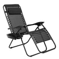 FDW Foldable Zero Gravity Chair Lounge Patio Chaise with Cup Holder Tray