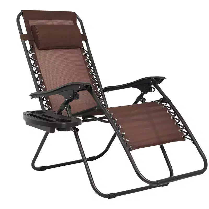 Chaise longue de patio pliante Zéro Gravité avec porte-gobelet