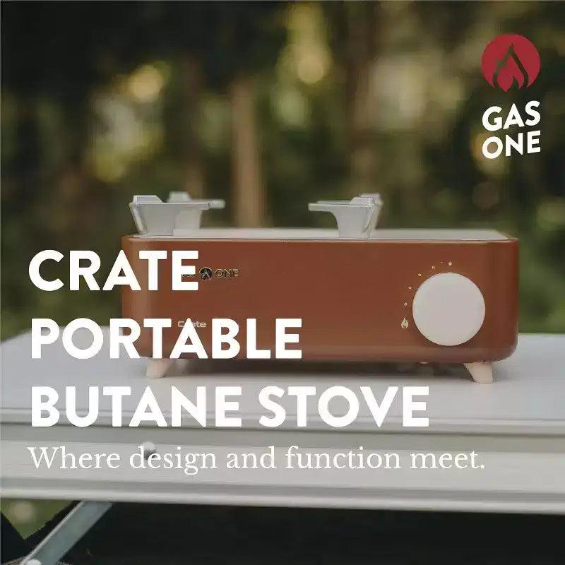 Réchaud de camping au butane Mini réchaud pour le camping, la randonnée Réchaud à gaz portable avec flamme en spirale, marron