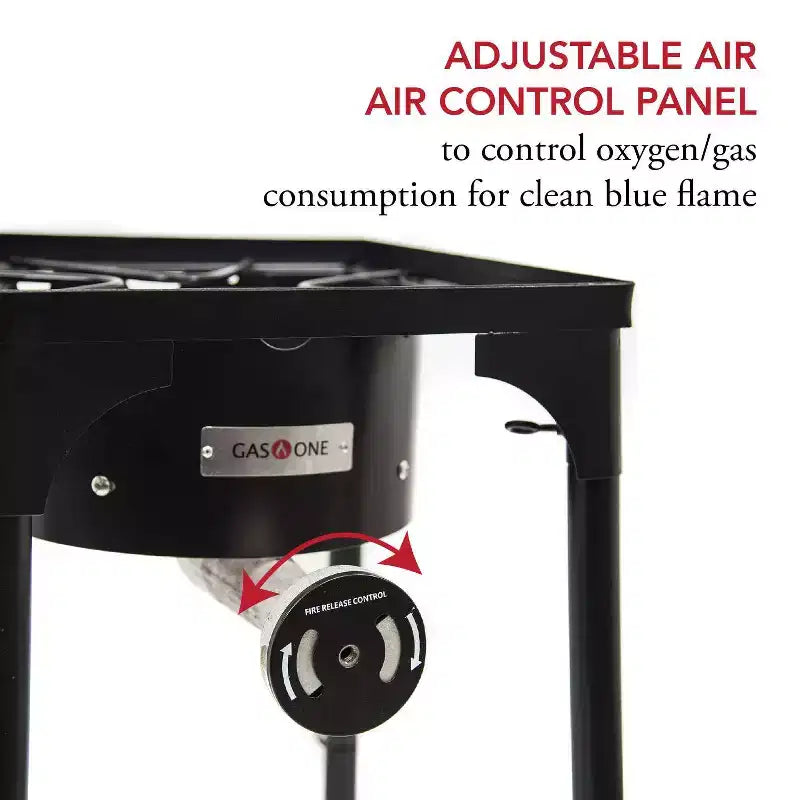 Réchaud à propane à brûleur unique pour l'extérieur avec hauteur réglable Régulateur haute pression et tuyau 0-20PSI Parfait pour la préparation du sirop d'érable Noir
