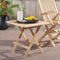 Table carrée pliante en teck - Intérieur/Extérieur Naturel