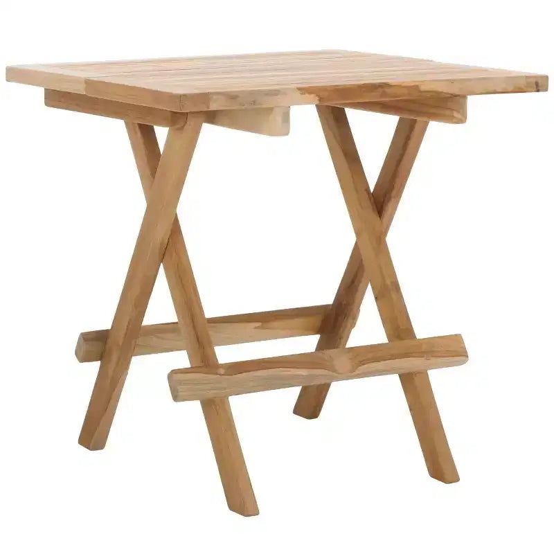 Table carrée pliante en teck - Intérieur/Extérieur Naturel