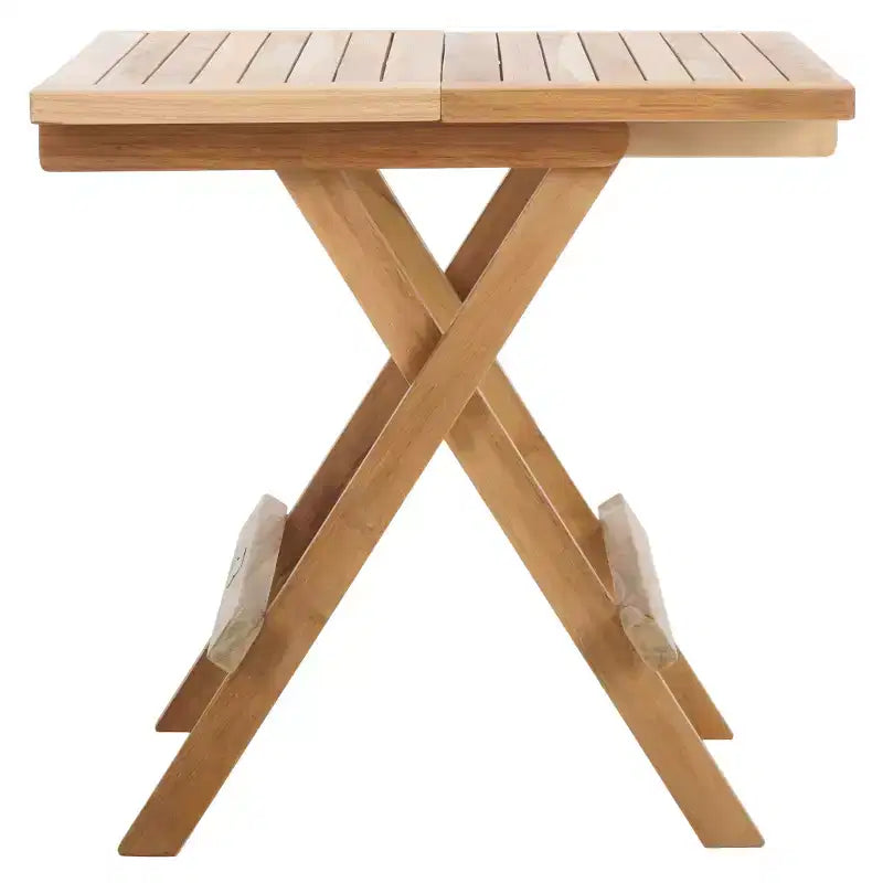 Table carrée pliante en teck - Intérieur/Extérieur Naturel