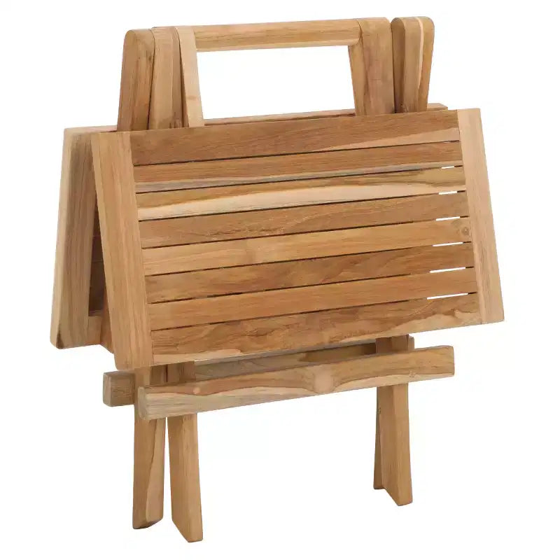 Table carrée pliante en teck - Intérieur/Extérieur Naturel