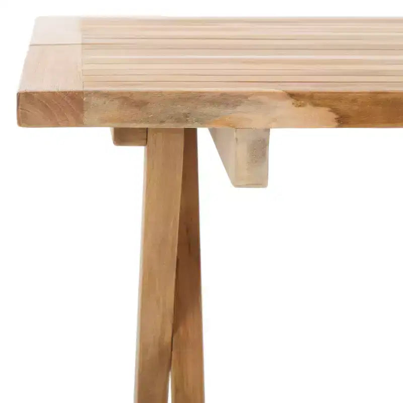 Table carrée pliante en teck - Intérieur/Extérieur Naturel