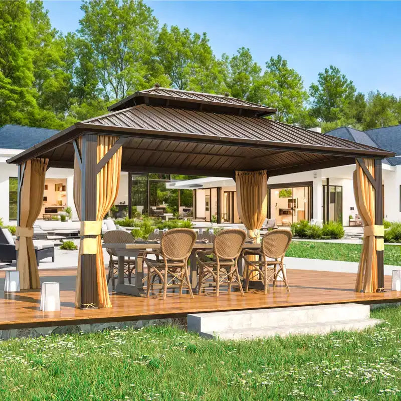 Gazebo de patio en métal de 12 pi L x 16 pi P