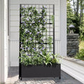 PexFix 72 in. H x 35 in. W Black Metal Rectangle Wall Planter Box with Trellis for Climbing Plants