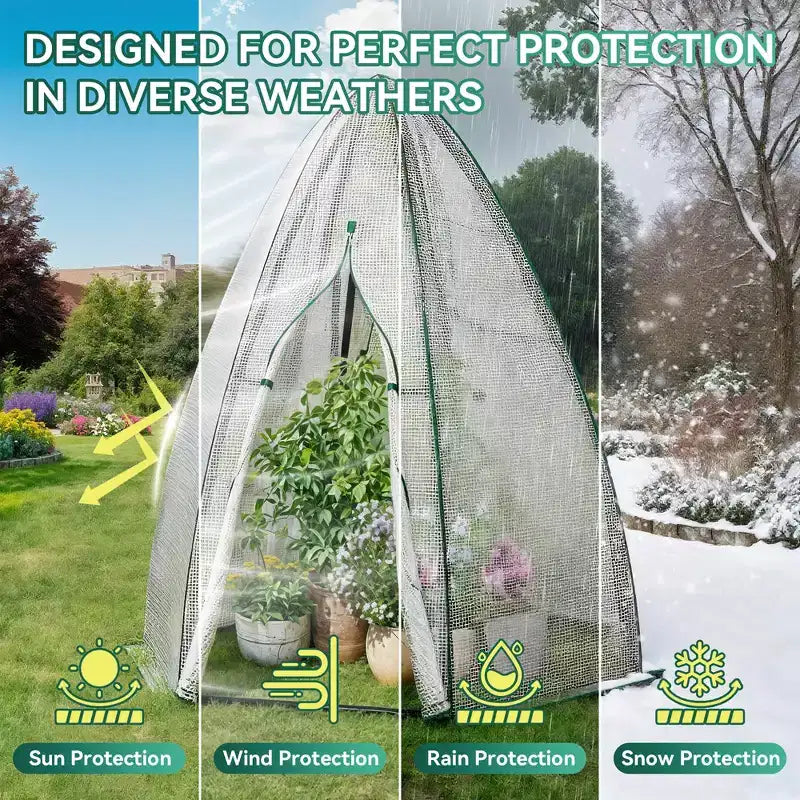 Serre quatre saisons avec fenêtre moustiquaire enroulable et protection contre les intempéries multiples