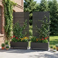 Jardinière d'extérieur rectangulaire en métal gris de 72 x 35 pouces avec cadre d'escalade