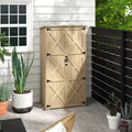 Abri de Jardin Extérieur en Bois avec Toit en Asphalte Imperméable et Portes Verrouillables, Naturel