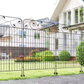 Clôture de Jardin, Lot de 4 Panneaux de Clôture en Acier, 3,5 m L x 1,1 m H, Bordure Décorative Résistante à la Rouille pour Jardin, Aménagement Paysager, Patio, Vignes Carrées
