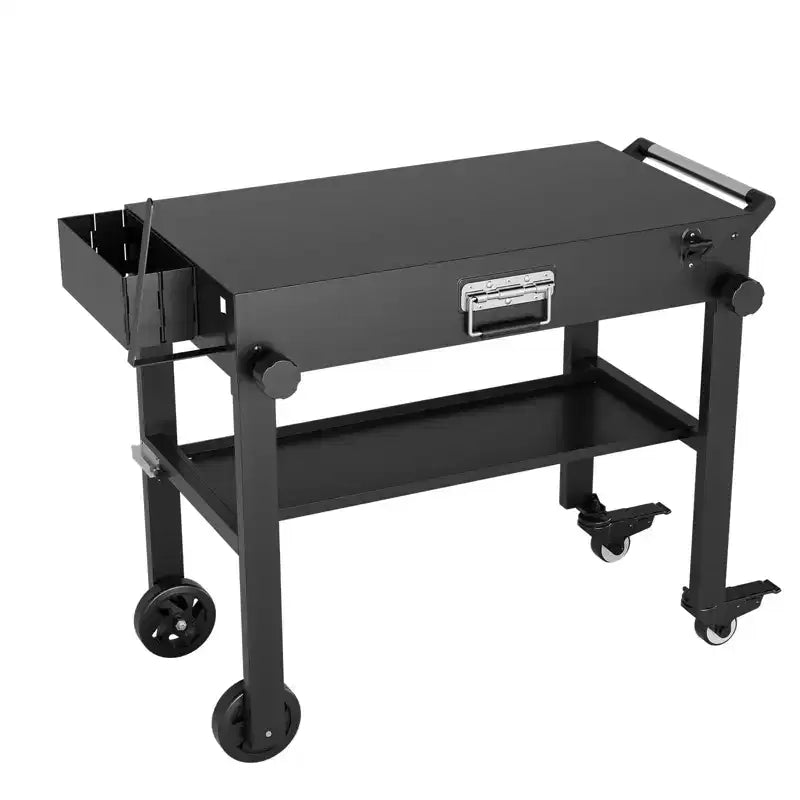 Chariot de desserte pour barbecue d'extérieur, Table de barbecue d'extérieur 440 LBS, Support de plancha 31x17 po, Chariot pliant portable avec roues