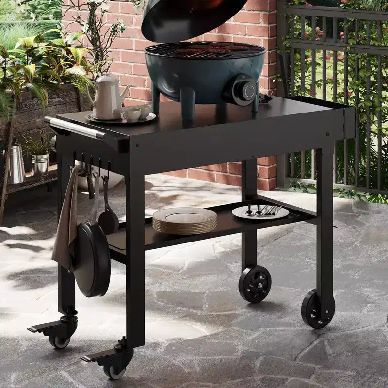 Chariot de desserte pour barbecue d'extérieur, Table de barbecue d'extérieur 440 LBS, Support de plancha 31x17 po, Chariot pliant portable avec roues