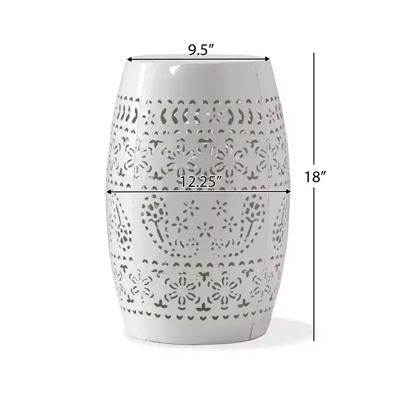 Table d'appoint sculpturale en métal, avec découpes en dentelle, pour patio, jardin, salon, arrière-cour, 12,25*12,25*18