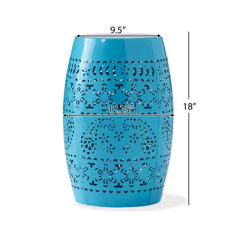 Table d'appoint sculpturale en métal, avec découpes en dentelle, pour patio, jardin, salon, arrière-cour, 12,25*12,25*18