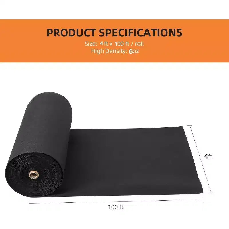 Tissu Géotextile Robuste (1,22mx30,5m) pour la Stabilisation d'Allées, les Drains Français et le Contrôle de l'Érosion, Sous-Couche de Qualité Professionnelle