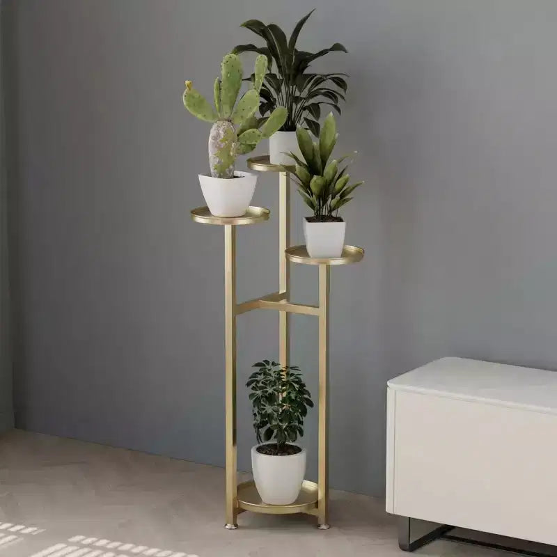 Étagère à plantes d'angle multicouche en métal, étagère à fleurs d'intérieur étagée de 80 x 120 cm avec pieds antidérapants