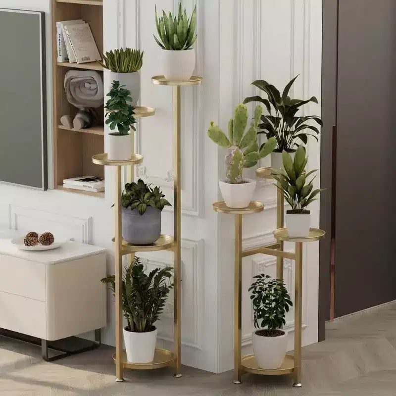 Étagère à plantes d'angle multicouche en métal, étagère à fleurs d'intérieur étagée de 80 x 120 cm avec pieds antidérapants