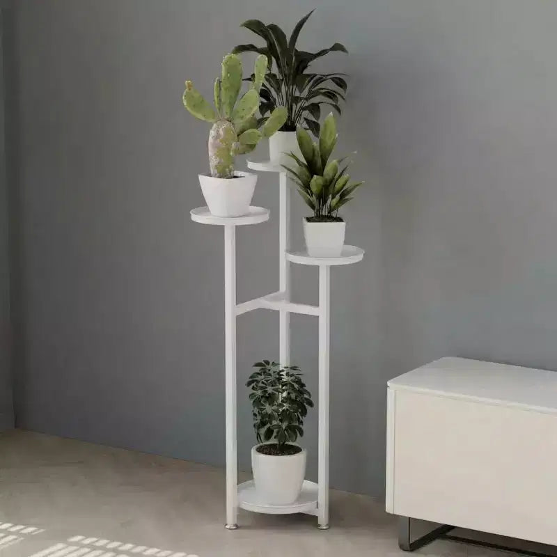 Étagère à plantes d'angle multicouche en métal, étagère à fleurs d'intérieur étagée de 80 x 120 cm avec pieds antidérapants