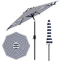 9Ft Patio Umbrella - 8 Sturdy Ribs Outdoor Table Umbrella with Crank Lift & Push Button Tilt - Market Umbrella for Pool, Deck, Yard, Garden