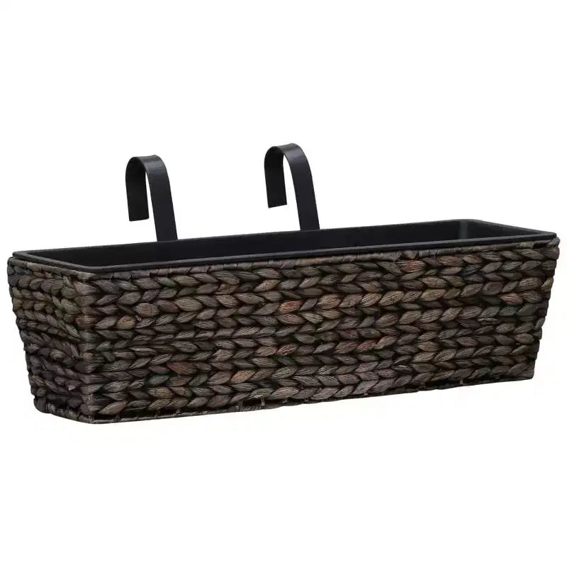 vidaXL Railing Planters Balcony Deck Planters with Inner 2 pcs Water Hyacinth