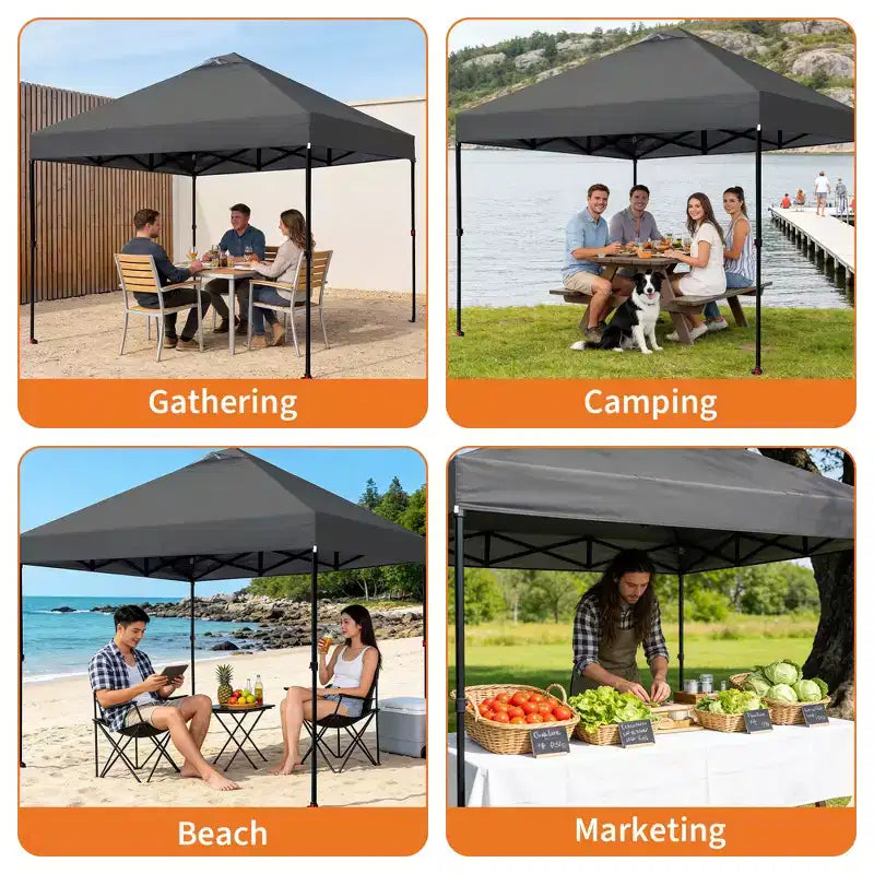 Tonnelle escamotable, Installation facile en un clic, Pavillon d'extérieur instantané, Abri solaire commercial robuste ventilé, pour Fête, Événement, Camping