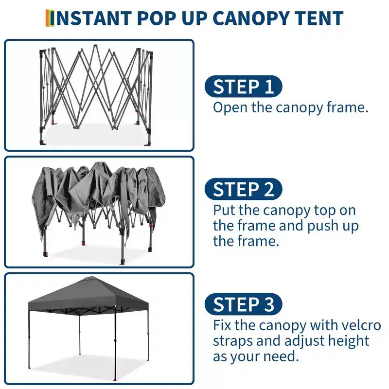 Tonnelle escamotable, Installation facile en un clic, Pavillon d'extérieur instantané, Abri solaire commercial robuste ventilé, pour Fête, Événement, Camping