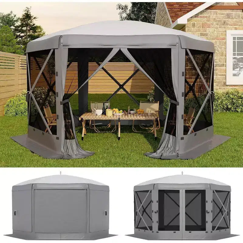 13x13FT 6-Sided Gazebo Pop Up Tent,Large Gazebos On Clearance with Sidewalls, Screened in Gazebo,carpas para Patio,Portable Screen Tents