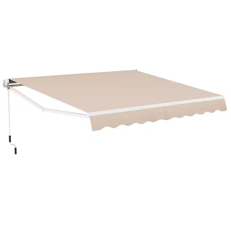 Costway Retractable Patio Awning Aluminum Deck Sunshade Shelter Outdoor Beige