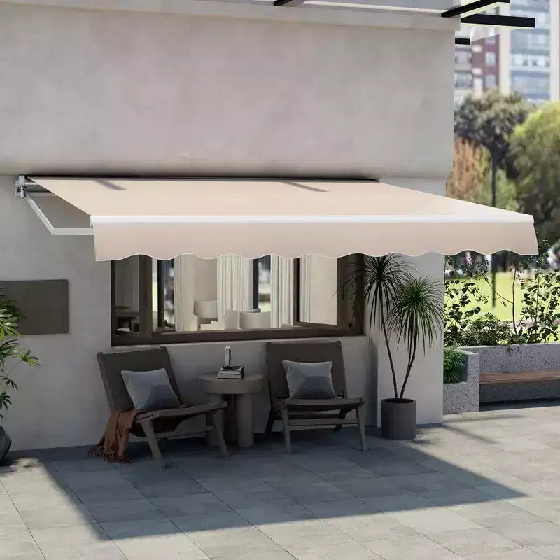 Store banne rétractable pour terrasse en aluminium abri pare-soleil extérieur beige