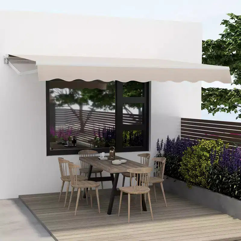 Store banne rétractable pour terrasse en aluminium abri pare-soleil extérieur beige