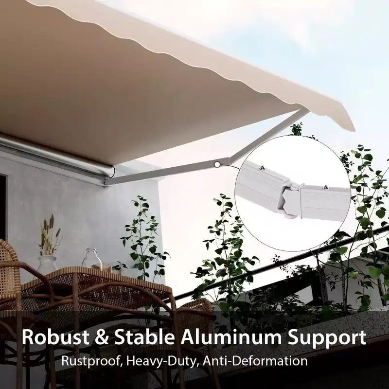 Store banne rétractable pour terrasse en aluminium abri pare-soleil extérieur beige