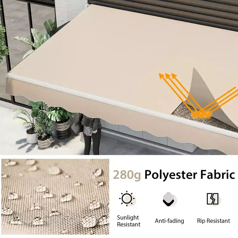 Store banne rétractable pour terrasse en aluminium abri pare-soleil extérieur beige